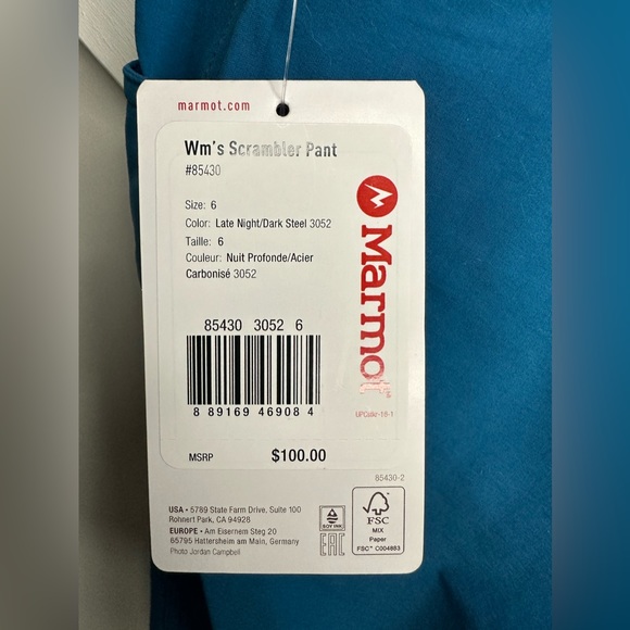 Marmot Womens Scrambler Pants Late Night/Dark Steel Size 6 - Picture 4 of 7